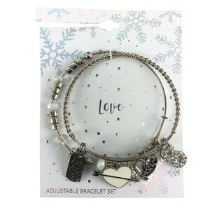 Bangle Charm Bracelet Silver-tone All You Need Is Love